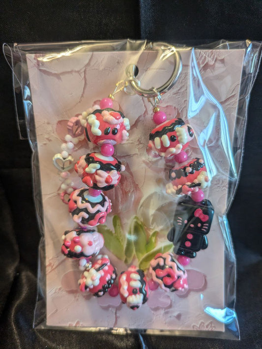 Hello Kitty Black/Pink Handykette, Taschen und Keychain Kawaii