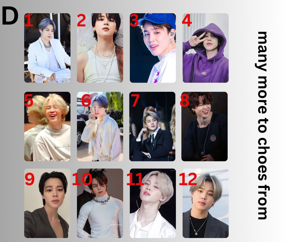 Jimin Photocard, Handmade K-Pop Fotokarten BTS