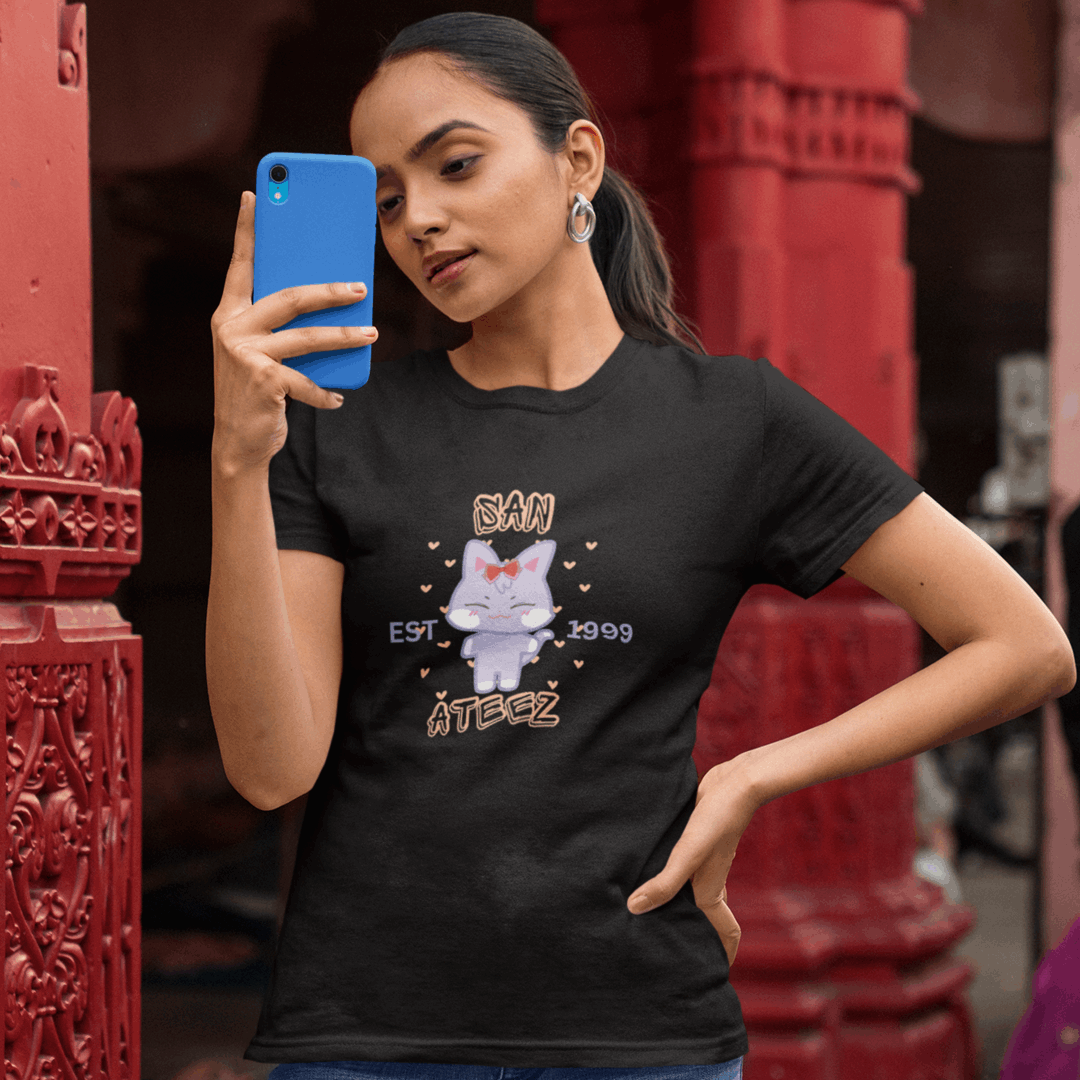 Ateez San T-Shirt, Atineez, K-pop, Kawaii