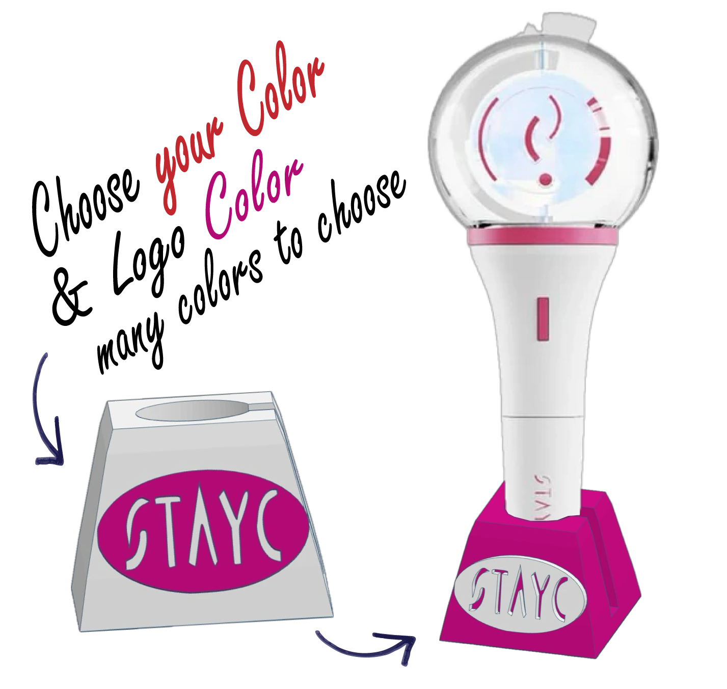 Stacy Lightstick holder für alle Versionen, K-Pop Fanmade stand