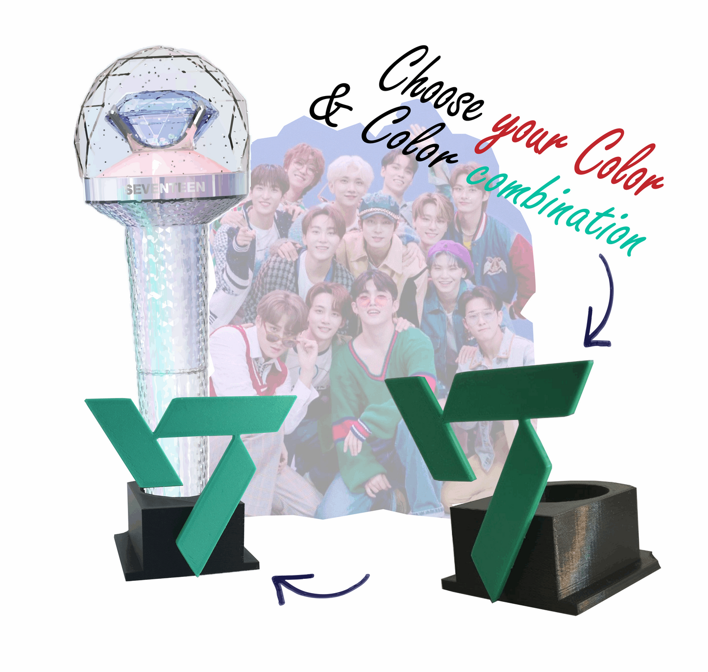 Seventeen Lightstick holder für alle Versionen, Kpop Fanmade