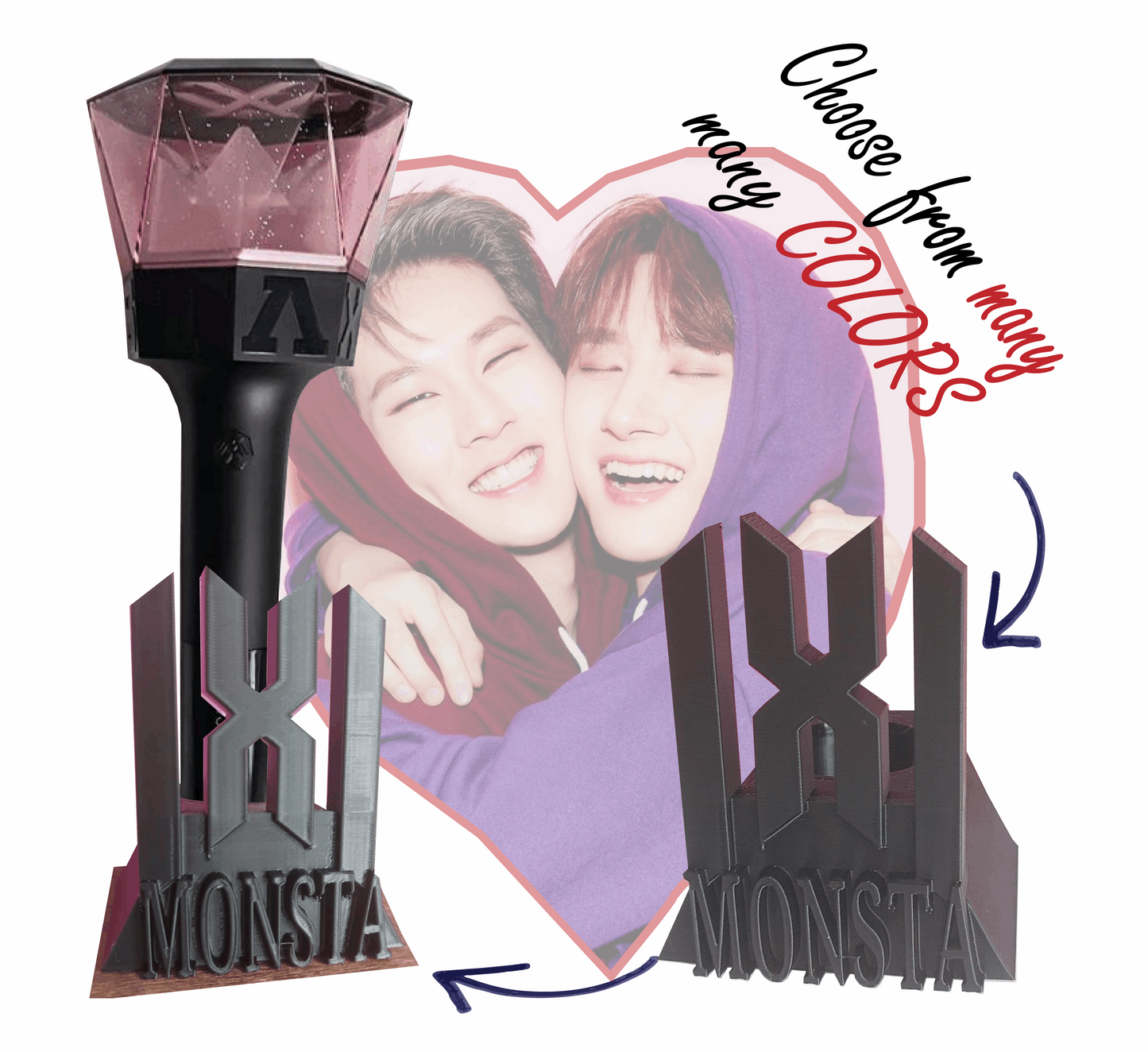 Monsta x Lightstick holder für alle Lightstick Versionen, Kpop Fanmade stand