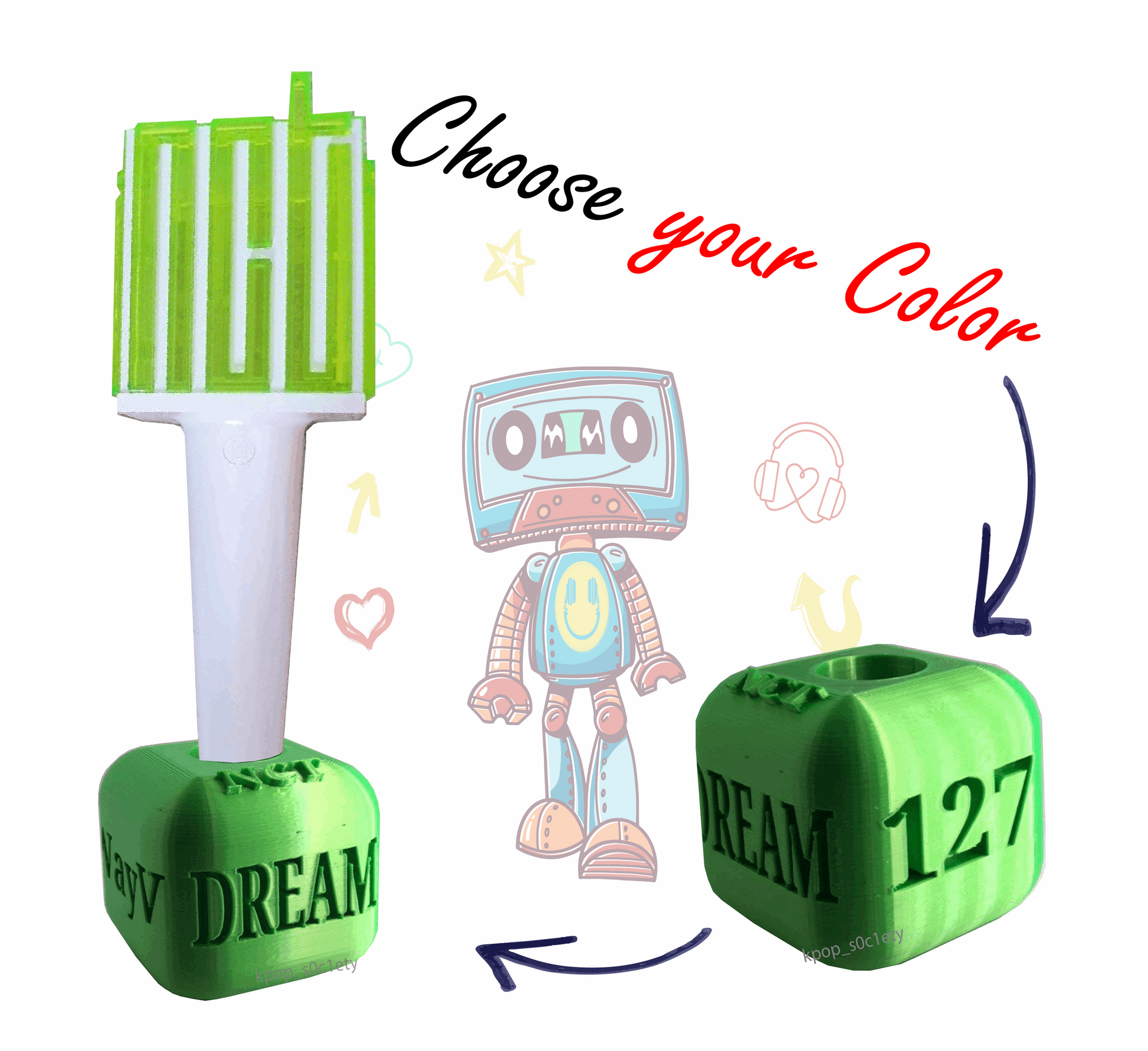 NCT Lightstick holder für alle Versionen, NCT Dream, 127, U, Kpop Geschenkidee