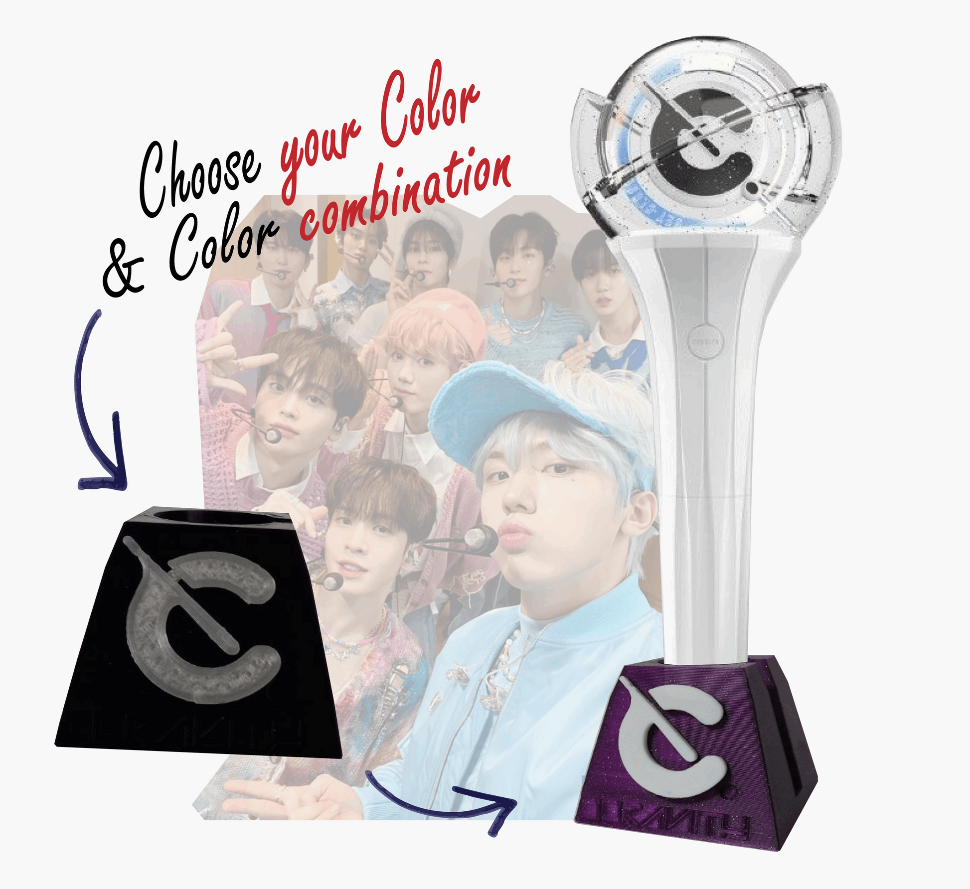 Cravity Lightstick holder, für alle  Lightstick Versionen, Kpop Fanmade