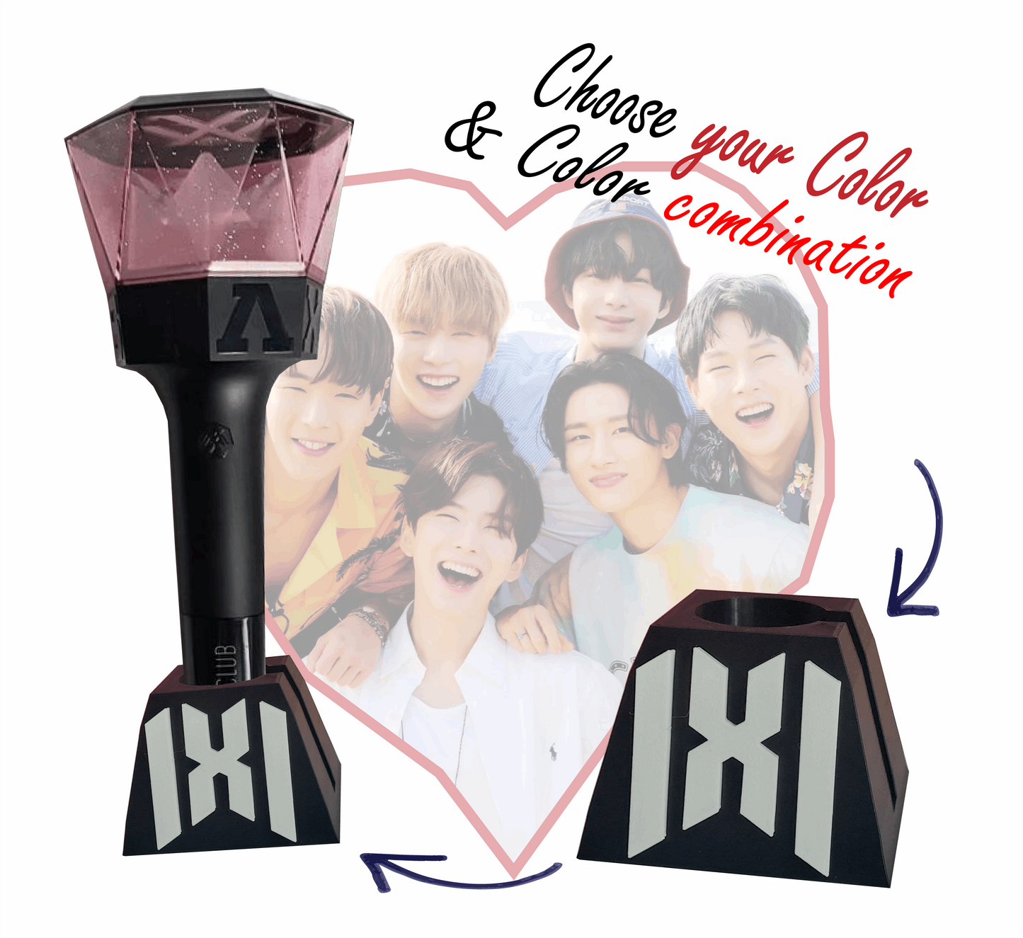 Monsta X Lightstick holder für alle Versionen, Monbebe Fanmade, Kpop Selfmade Geschenkidee