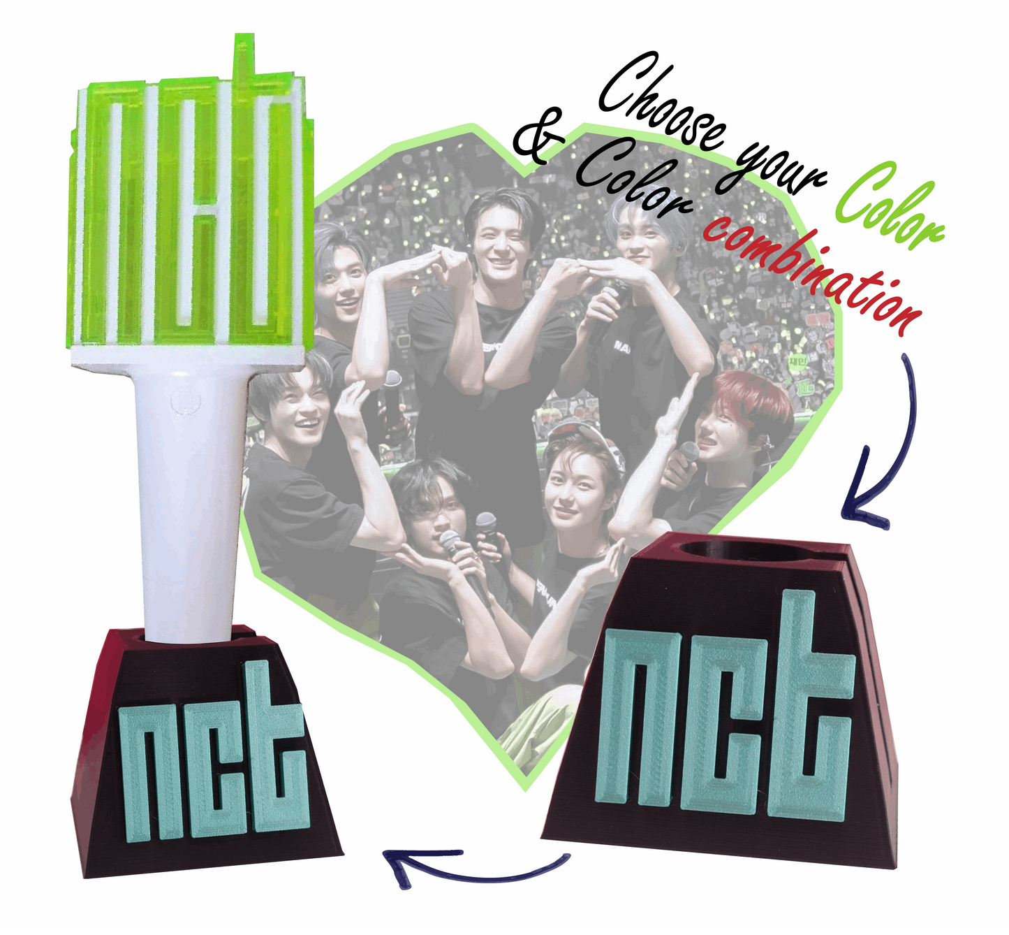 NCT Lightstick holder für alle Versionen, Kpop Fanmade stand