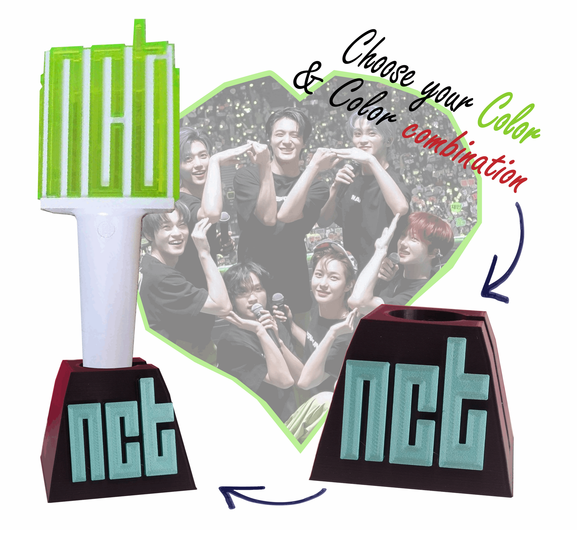 NCT Lightstick holder für alle Versionen, Kpop Fanmade stand