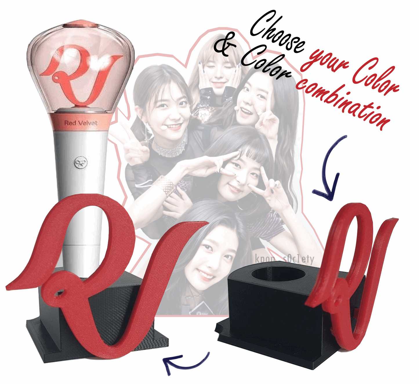 Red Velvet Lightstick holder für alle Lightstick Versionen, Fanmade Kpop Geschenkidee