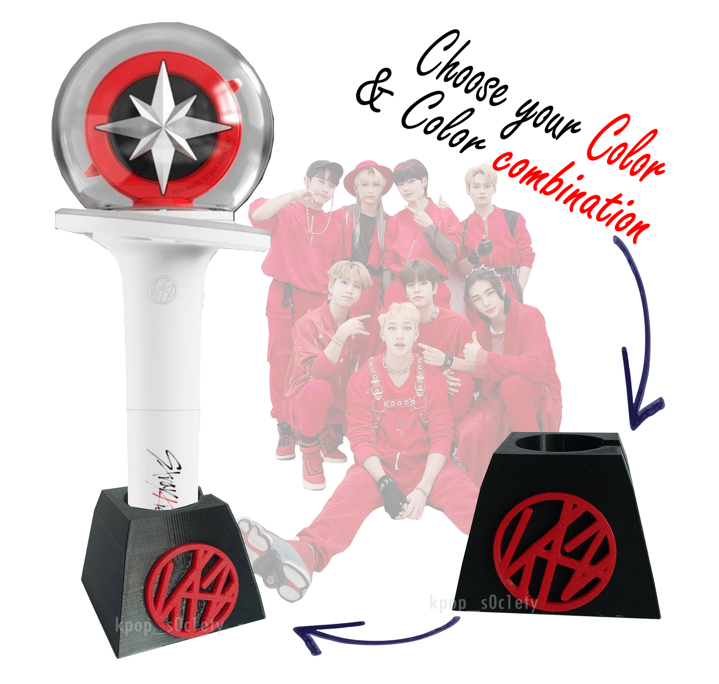 Customized ATEEZ Kpop Lightstick Holder for All Versions, Atiny Fanmade, Gift Idea, LIGHTINY Stand, Selfmade