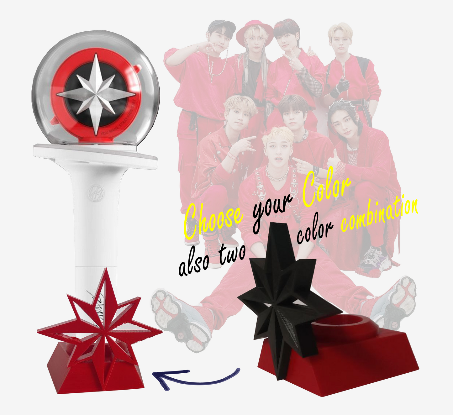 Straykids Lightstick holder for all versions, Nachimbong holder, SKZ fanmade, selfmade gift idea